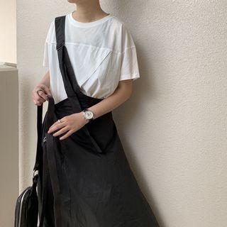 Single-strap Midi Suspender Dress Black - One Size