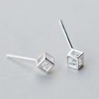 925 Sterling Silver Cube Stud Earrings