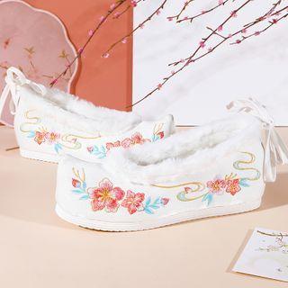 Flower Embroidered Hidden-wedge Hanfu Shoes