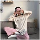 Loungewear Set: Sweatshirt + Pants + Eye Mask As Shown In Figure - One Size
