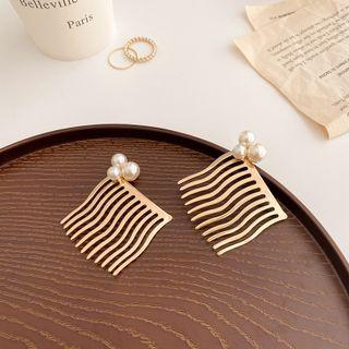 Faux Pearl Hair Claw 01 - Faux Pearl - Almond - One Size