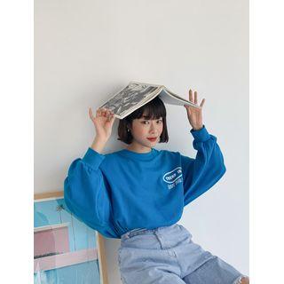 Letter Slit-side Oversized T-shirt