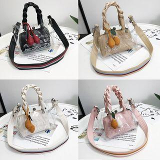 Lettering Transparent Tote With Shoulder-strap