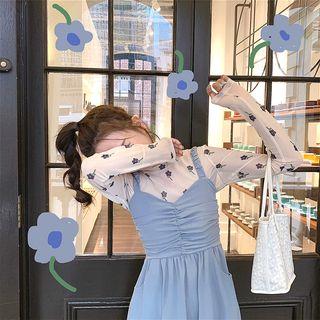 Long Sleeve Sheer Pattern Top