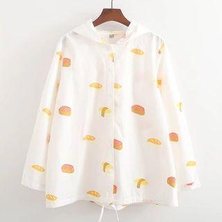 Sushi Print Hooded Light Jacket