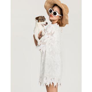 Round-neck Laced Minidress
