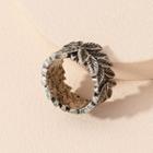 Leaf Alloy Ring Silver - One Size