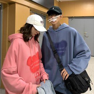 Couple Matching Print Loose-fit Hoodie