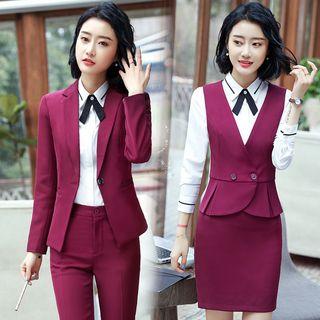 Single-button Blazer / Dress Pants / Pencil Skirt / Blouse / Vest / Set