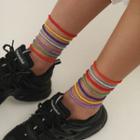Bead Anklet 2340 - Purple & Green & Yellow & Red - One Size