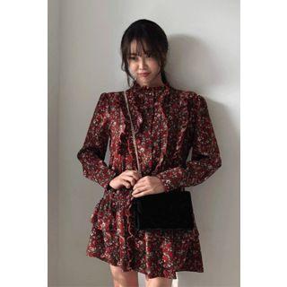 Frilled-detail Pattern Dress