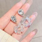 Rhinestone Dangle Earring 1 Pair - Transparent - One Size