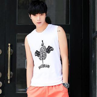 Printed Sleeveless T-shirt