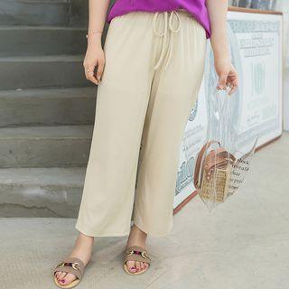 Plain Straight Cut Knit Pants