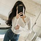 Long-sleeved Buttoned Knit Sweater
