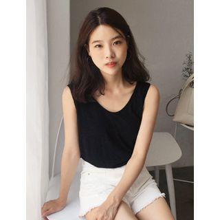 Scoop-neck M Lange Linen Tank Top