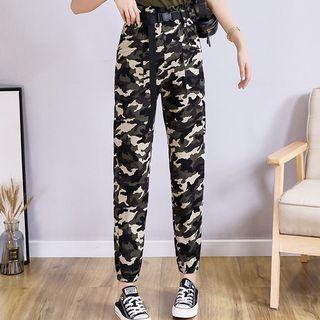 Camo Gather Cuff Pants / Short-sleeve T-shirt / Set