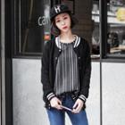 Vertical Striped Drop Long Sleeved Top