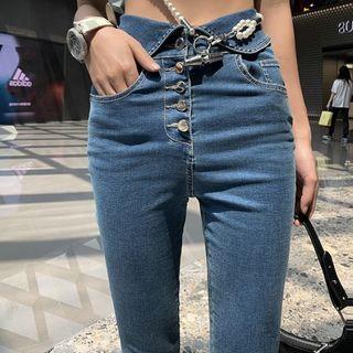 Button Fly Skinny Jeans