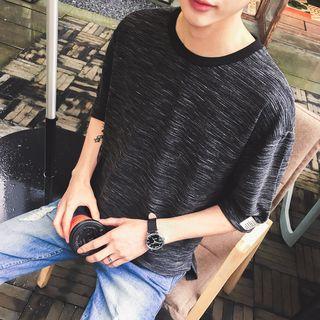 Melange Elbow Sleeve T-shirt