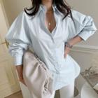Dolman-sleeve Peplum Shirt