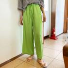 Colored Ribbed Wide-leg Pants