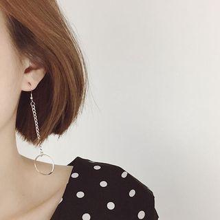 Chained Metal Ring Drop Earrings