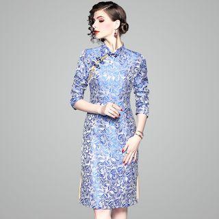 Traditional Chinese Long-sleeve Jacquard Dress