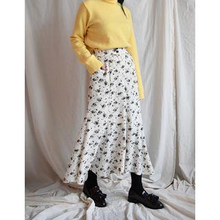 Floral Maxi Flare Skirt