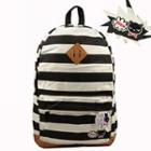 Embroidered Striped Backpack