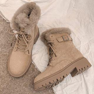 Fluffy Lace Short Boots