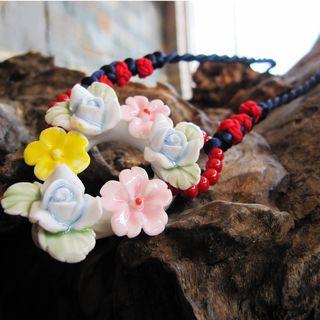 Ceramic Floral Statement Necklace