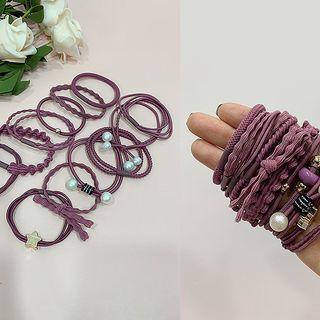 Hair Tie Set (12 Pcs) - Pink Pink - One Size