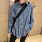 Long-sleeve Striped Blouse As Shown In Figure - One Size