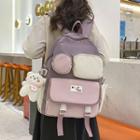 Multi-pocket Applique Backpack / Bag Charm / Set
