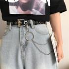 Faux Leather Chained Belt As Shown In Figure - One Size