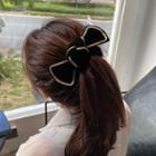 Velvet Bow Hair Tie 1 Piece - Black - One Size