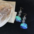 Glass Bead Iridescent Petal Dangle Earring