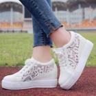 Lace Panel Hidden Heel Lace-up Sneakers