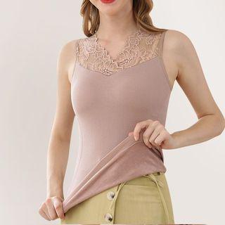Thermal Lace Trim Tank Top