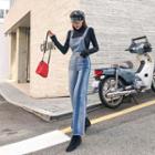 Two-tone Boot-cut Overall Jeans