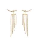 Rhinestone Fringed Alloy Earring 1 Pair - E5190 - Silver & Gold - One Size