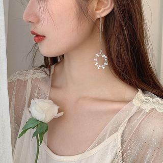 Bead Hoop Drop Earrings