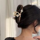 Flower Faux Pearl Hair Claw Hair Claw - Camellia - Gold - One Size
