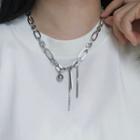 Fringed Stainless Steel Necklace 1 Pc - Silver - One Size