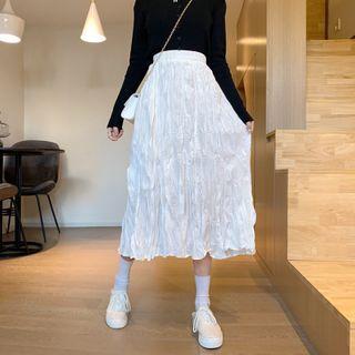 High-waist A-line Pleated A-line Skirt