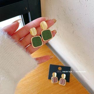 Square Drop Sterling Silver Ear Stud
