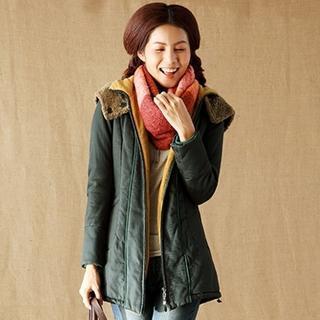 Fleece-lined Hooded Zip Jacket