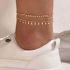 Layered Alloy Anklet 21469 - Gold - One Size