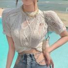 Short-sleeve Loose-knit Top